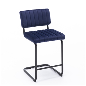 Pemberly Row Modern Counter Height Stools (Set of 2) in Sapphire