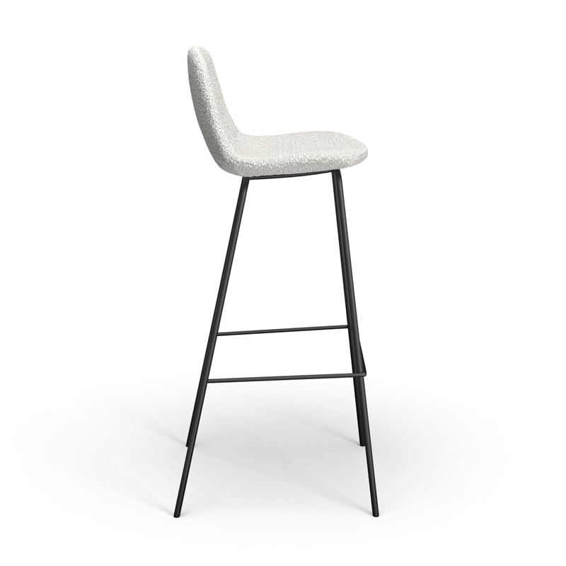 Pemberly Row Modern Boucle Bar Height Stools (Set of 2) in White