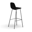 Pemberly Row Modern Boucle Bar Height Stools (Set of 2) in Black