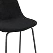Pemberly Row Modern Boucle Bar Height Stools (Set of 2) in Black