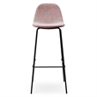 Pemberly Row Modern Velvet Bar Height Stools (Set of 2) in Blush