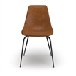 Pemberly Row Vegan Leather Side Chairs (Set of 2) in Light Brown
