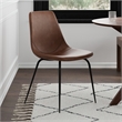 Pemberly Row Vegan Leather Side Chairs (Set of 2) in Light Brown