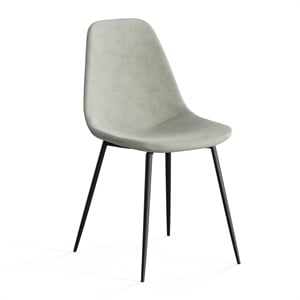 Pemberly Row Performance Velvet Side Chairs (Set of 2) in Silver