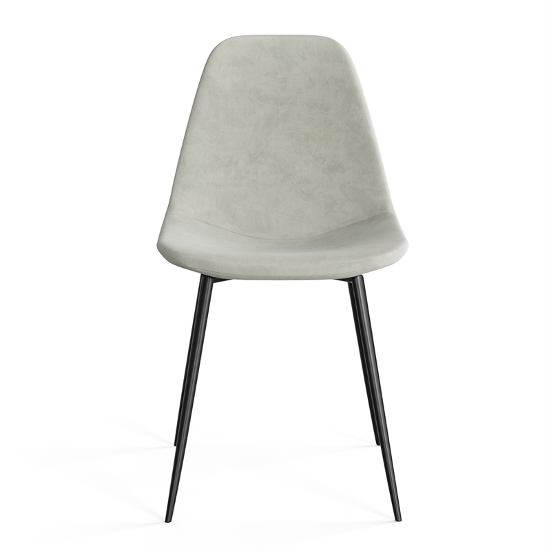 Pemberly Row Performance Velvet Side Chairs (Set of 2) in Silver