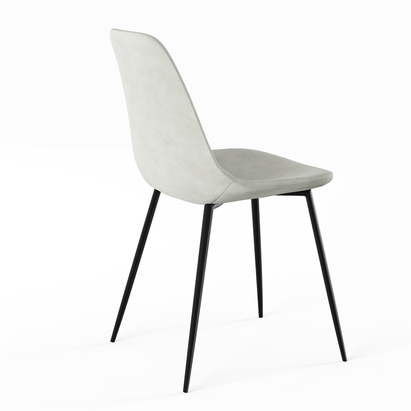 Pemberly Row Performance Velvet Side Chairs (Set of 2) in Silver