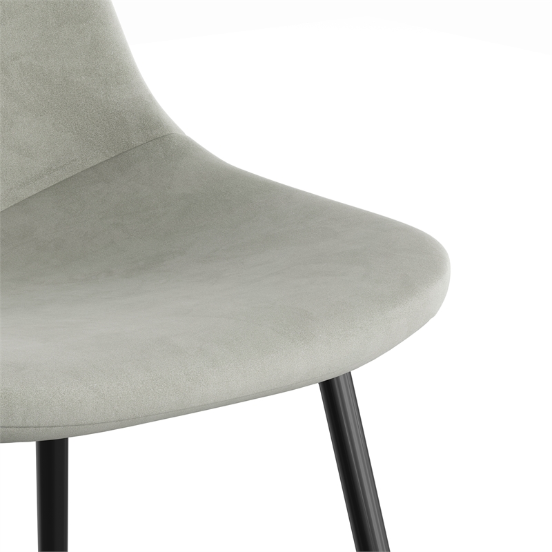 Pemberly Row Performance Velvet Side Chairs (Set of 2) in Silver