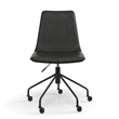 Pemberly Row Vegan Leather Rolling Swivel Task Chair in Charcoal