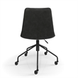 Pemberly Row Vegan Leather Rolling Swivel Task Chair in Charcoal