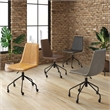 Pemberly Row Vegan Leather Rolling Swivel Task Chair in Charcoal