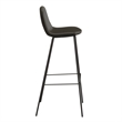 Pemberly Row Vegan Leather Bar Height Stools (Set of 2) in Black