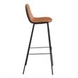 Pemberly Row Vegan Leather Bar Height Stools (Set of 2) in Brown