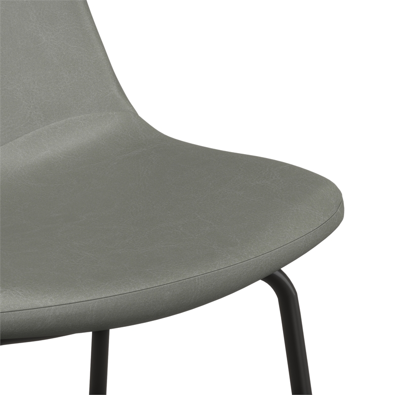 Pemberly Row Vegan Leather Bar Height Stools (Set of 2) in Slate