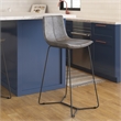 Pemberly Row Vegan Leather Bar Height Stools (Set of 2) in Smoke
