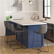 Pemberly Row Vegan Leather Bar Height Stools (Set of 2) in Smoke