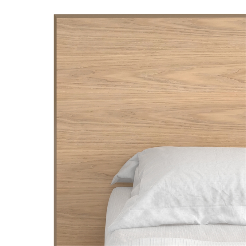 Pemberly Row Modern / Contemporary Wood Queen Size Bed in Light Oak