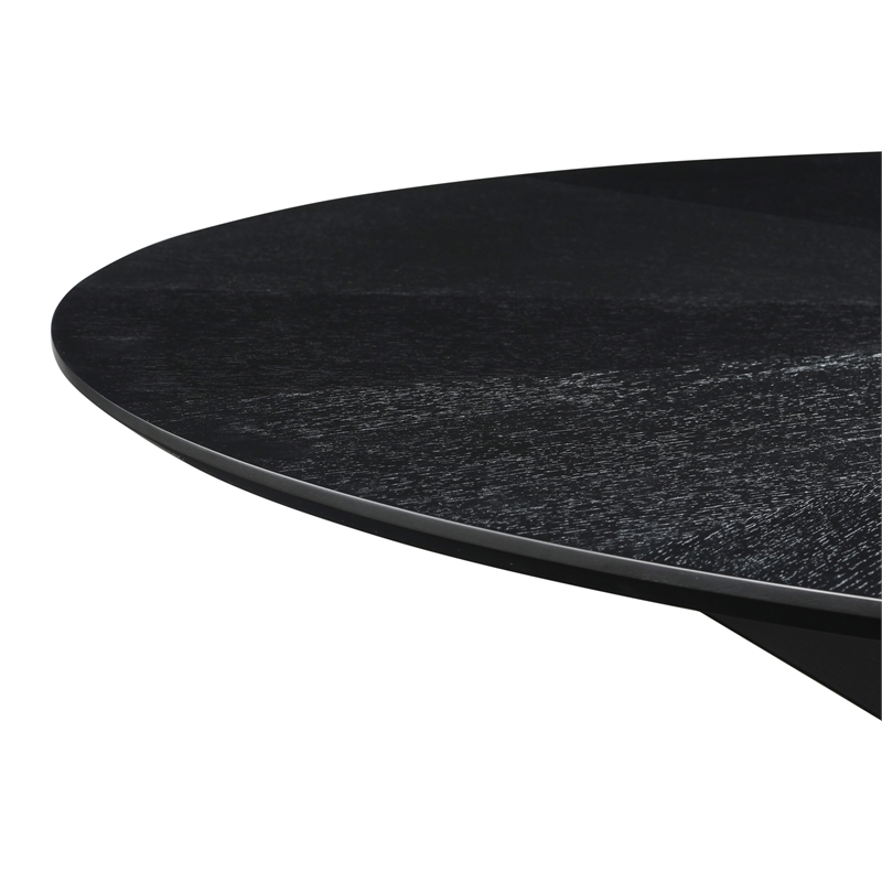 Pemberly Row Modern / Contemporary Wood Round Dining Table in Black