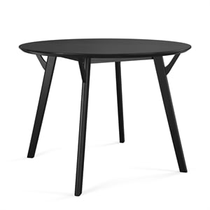 Pemberly Row Modern / Contemporary Wood Round Dining Table in Black