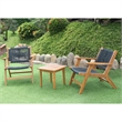 Pemberly Row Solid Wood and Rope Lounge Chair Set in Natural/Black