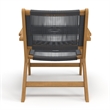 Pemberly Row Solid Wood and Rope Lounge Chair Set in Natural/Black