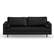 Pemberly Row Modern / Contemporary Vegan Leather Sofa in Black