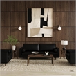 Pemberly Row Modern / Contemporary Vegan Leather Sofa in Black