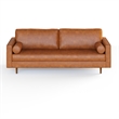 Pemberly Row Modern / Contemporary Vegan Leather Sofa in Brown