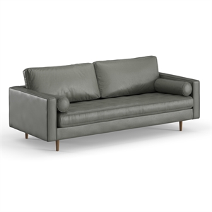 Pemberly Row Modern / Contemporary Vegan Leather Sofa in Slate