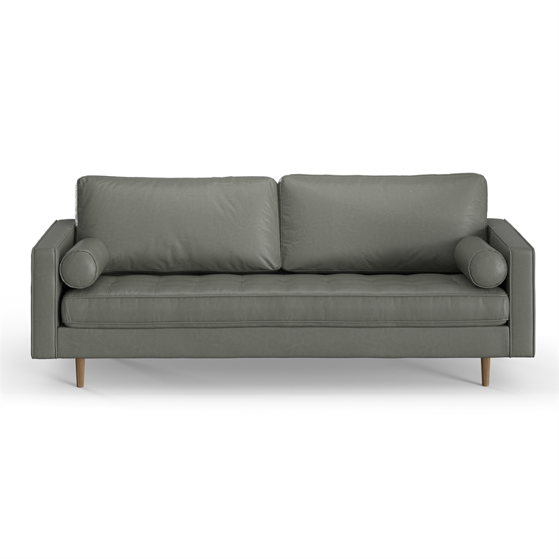 Pemberly Row Modern / Contemporary Vegan Leather Sofa in Slate