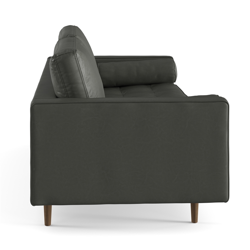 Pemberly Row Modern / Contemporary Vegan Leather Sofa in Slate