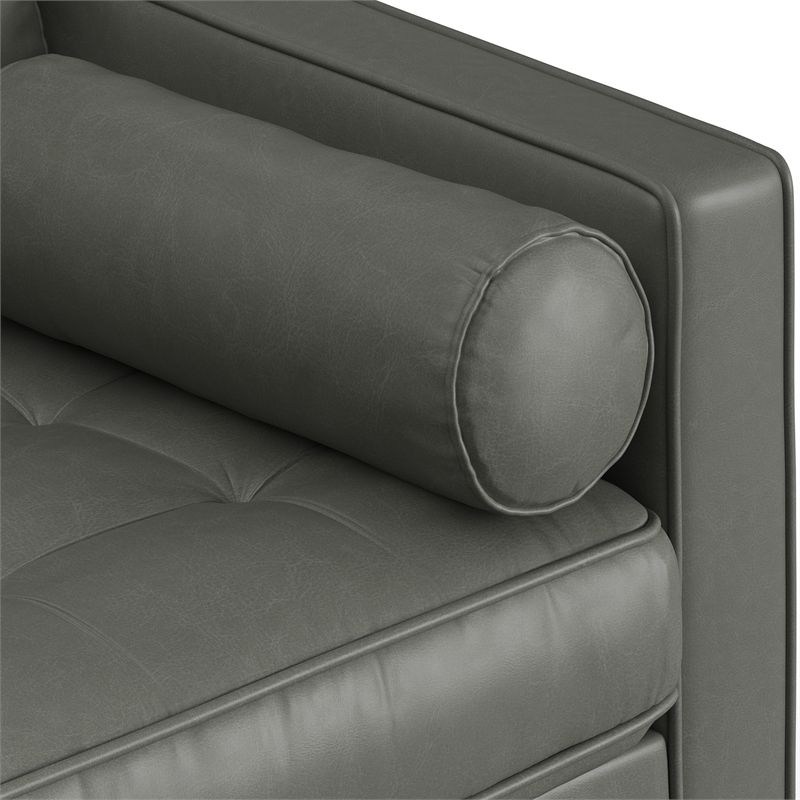 Pemberly Row Modern / Contemporary Vegan Leather Sofa in Slate
