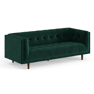 Pemberly Row Mid-Century Contemporary Velvet Sofa in Emerald
