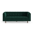 Pemberly Row Mid-Century Contemporary Velvet Sofa in Emerald