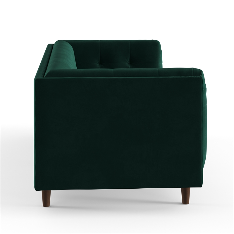 Pemberly Row Mid-Century Contemporary Velvet Sofa in Emerald