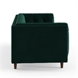 Pemberly Row Mid-Century Contemporary Velvet Sofa in Emerald