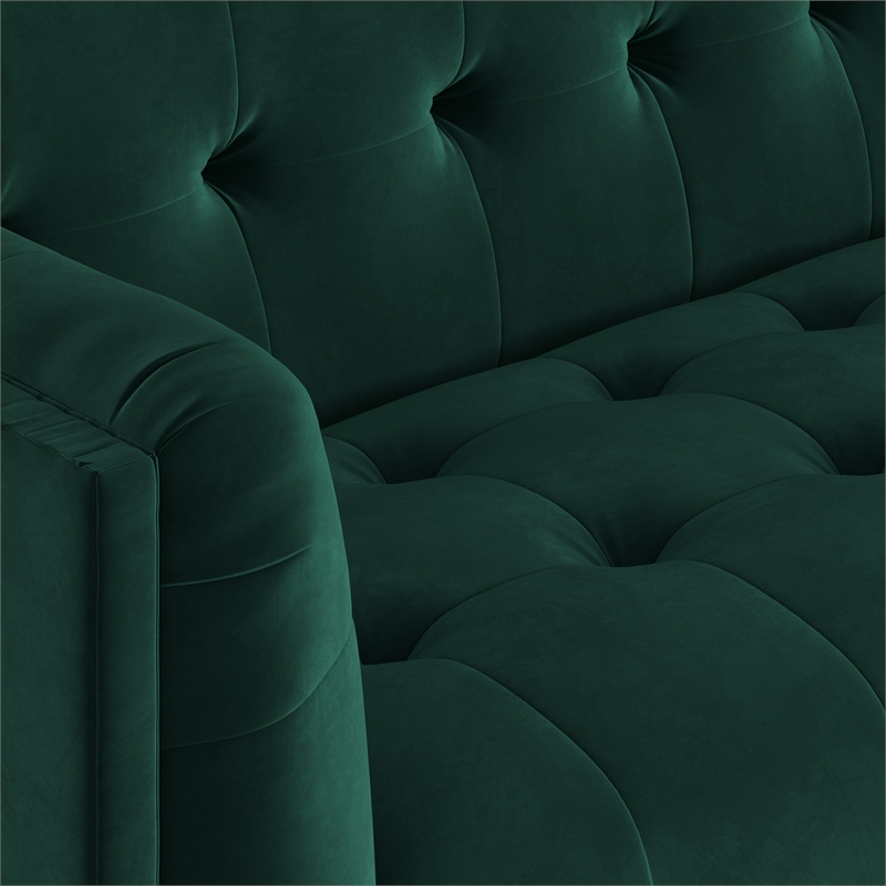 Pemberly Row Mid-Century Contemporary Velvet Sofa in Emerald