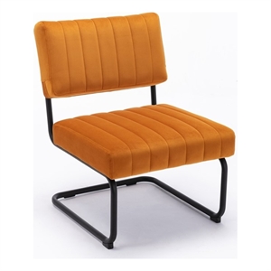 Pemberly Row Modern / Contemporary Velvet Lounge Chair in Brown