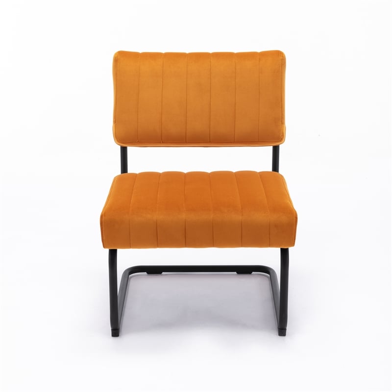Pemberly Row Modern / Contemporary Velvet Lounge Chair in Brown