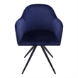 Pemberly Row Contemporary Velvet Swivel Arm Chair in Sapphire