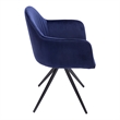 Pemberly Row Contemporary Velvet Swivel Arm Chair in Sapphire