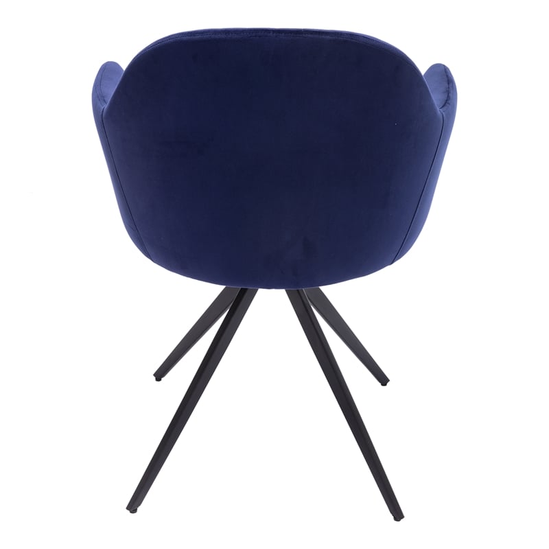 Pemberly Row Contemporary Velvet Swivel Arm Chair in Sapphire