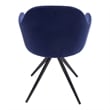 Pemberly Row Contemporary Velvet Swivel Arm Chair in Sapphire