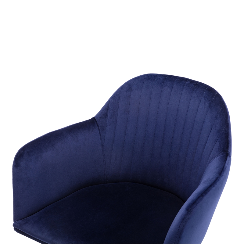 Pemberly Row Contemporary Velvet Swivel Arm Chair in Sapphire