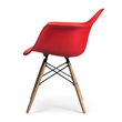 Pemberly Row Contemporary Plastic Arm Chairs (Set of 2) in Red