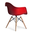 Pemberly Row Contemporary Plastic Arm Chairs (Set of 2) in Red