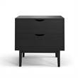 Pemberly Row Modern / Contemporary Wood 2-Drawer Nightstand in Black