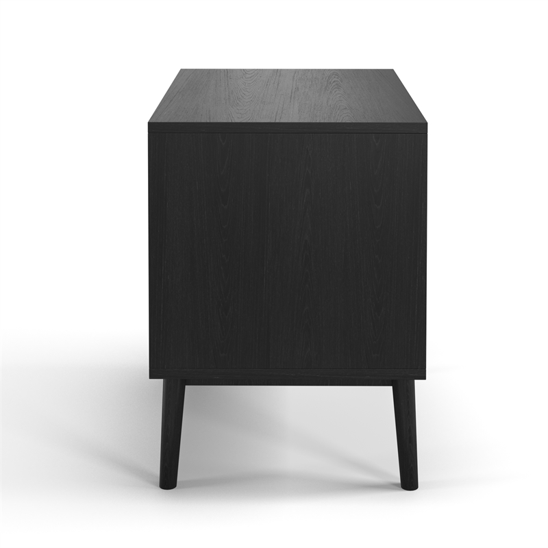 Pemberly Row Modern / Contemporary Wood 2-Drawer Nightstand in Black
