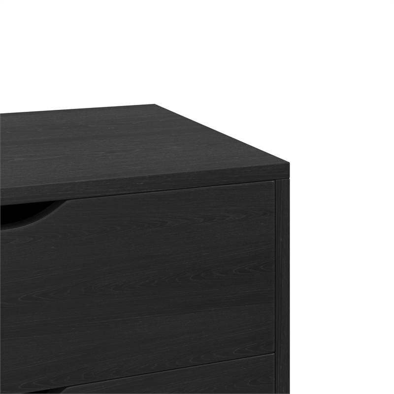 Pemberly Row Modern / Contemporary Wood 2-Drawer Nightstand in Black