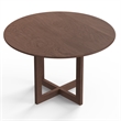 Pemberly Row Modern / Contemporary Wood Round Dining Table in Walnut