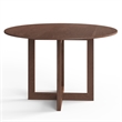 Pemberly Row Modern / Contemporary Wood Round Dining Table in Walnut